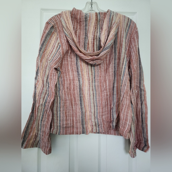 New - Roxy Lightweight Pink and Peach Striped Hoodie - Small - Never Worn - Picture 2 of 3